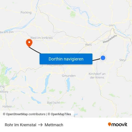 Rohr Im Kremstal to Mettmach map