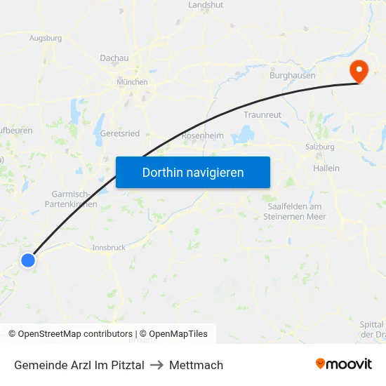 Gemeinde Arzl Im Pitztal to Mettmach map