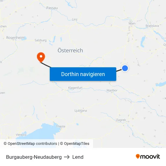 Burgauberg-Neudauberg to Lend map