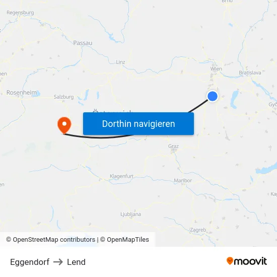 Eggendorf to Lend map