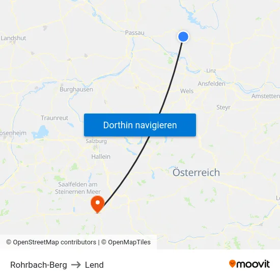 Rohrbach-Berg to Lend map