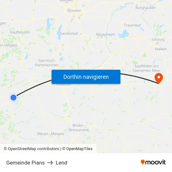 Gemeinde Pians to Lend map