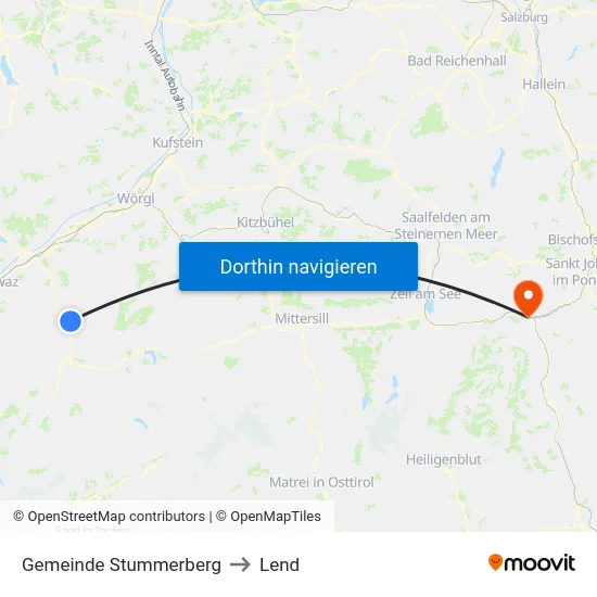 Gemeinde Stummerberg to Lend map
