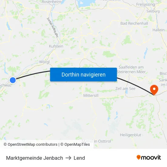 Marktgemeinde Jenbach to Lend map