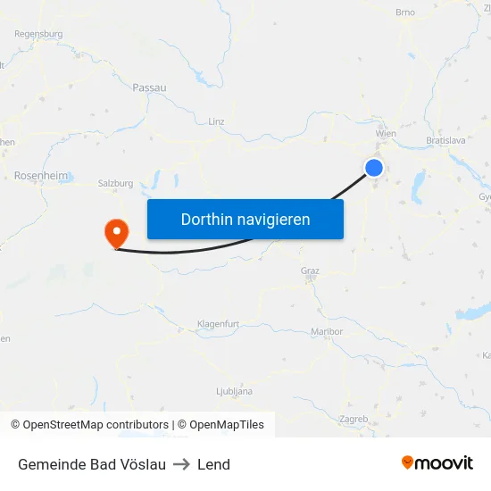 Gemeinde Bad Vöslau to Lend map