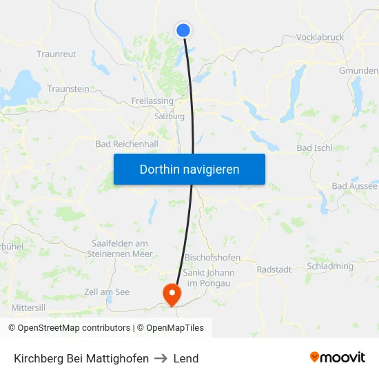 Kirchberg Bei Mattighofen to Lend map