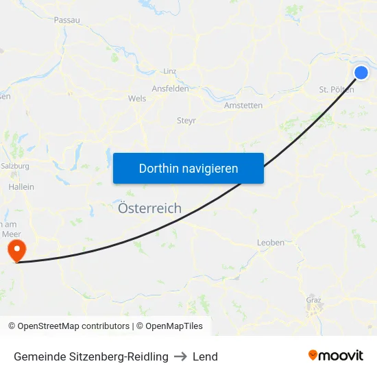 Gemeinde Sitzenberg-Reidling to Lend map