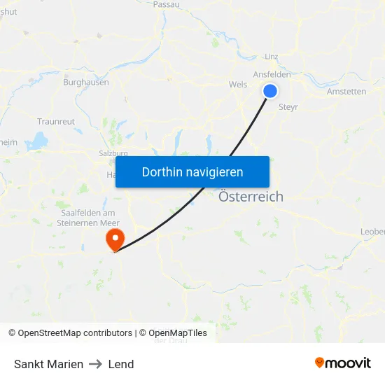 Sankt Marien to Lend map