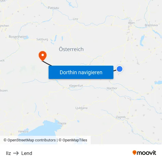 Ilz to Lend map