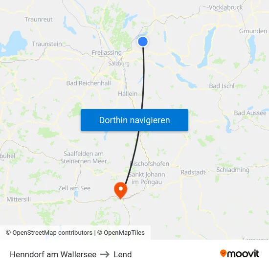 Henndorf am Wallersee to Lend map