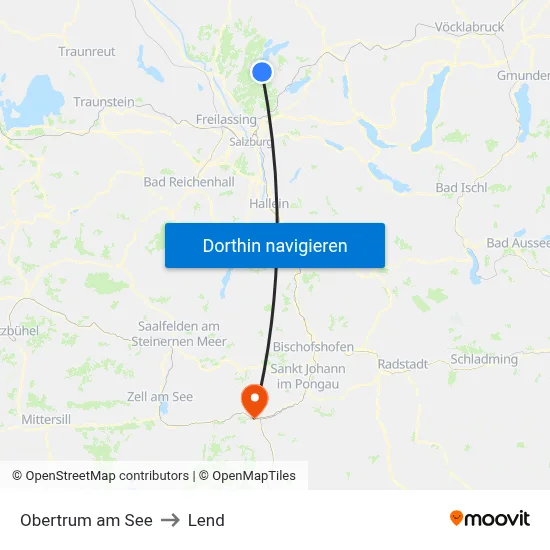 Obertrum am See to Lend map