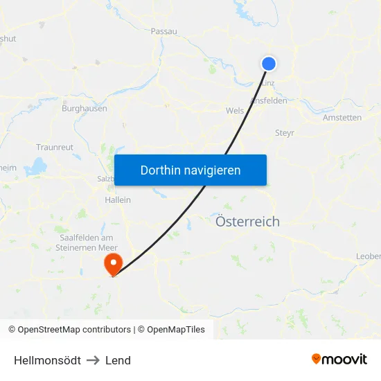 Hellmonsödt to Lend map