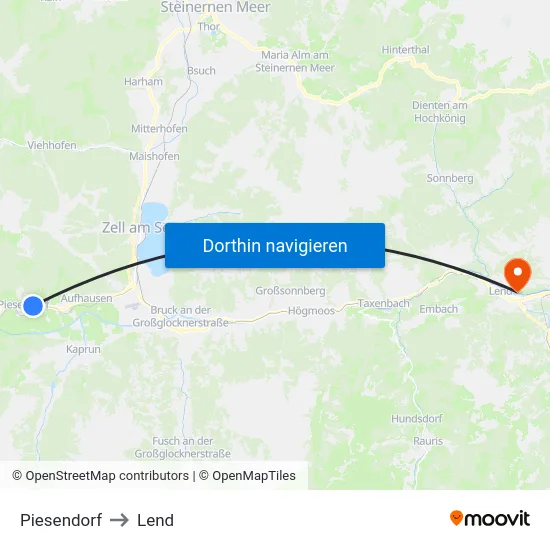 Piesendorf to Lend map