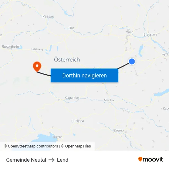 Gemeinde Neutal to Lend map