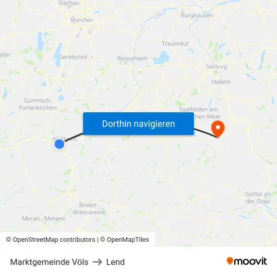 Marktgemeinde Völs to Lend map