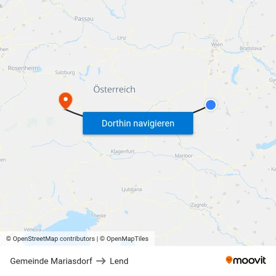 Gemeinde Mariasdorf to Lend map