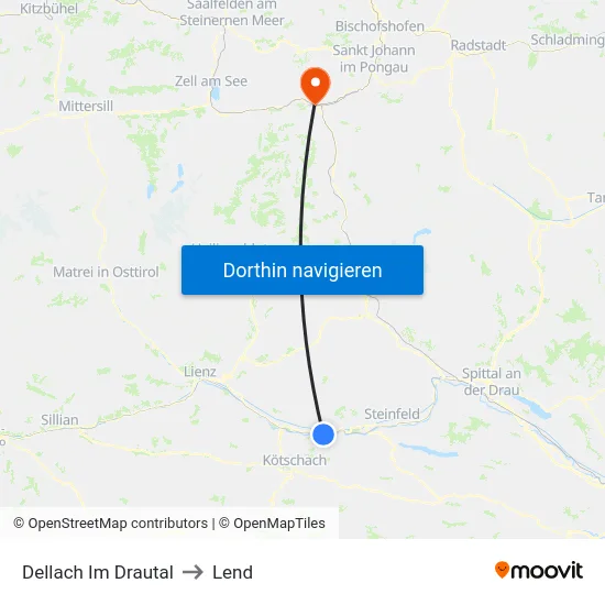 Dellach Im Drautal to Lend map