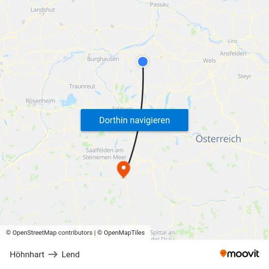 Höhnhart to Lend map