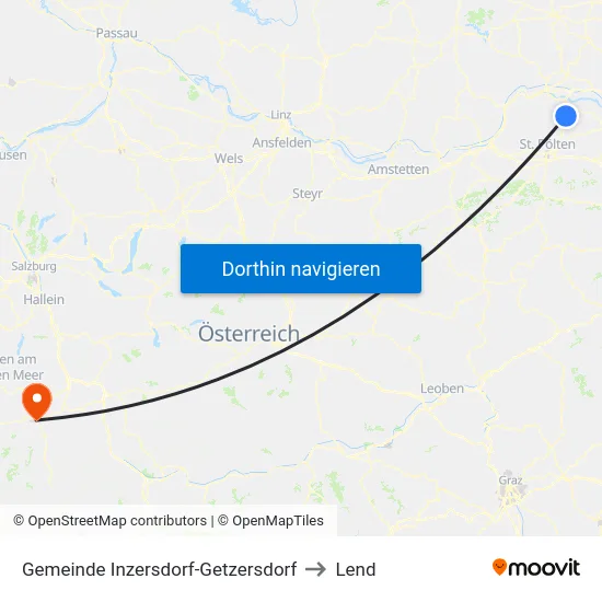 Gemeinde Inzersdorf-Getzersdorf to Lend map