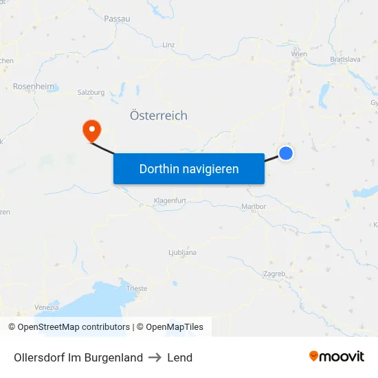Ollersdorf Im Burgenland to Lend map