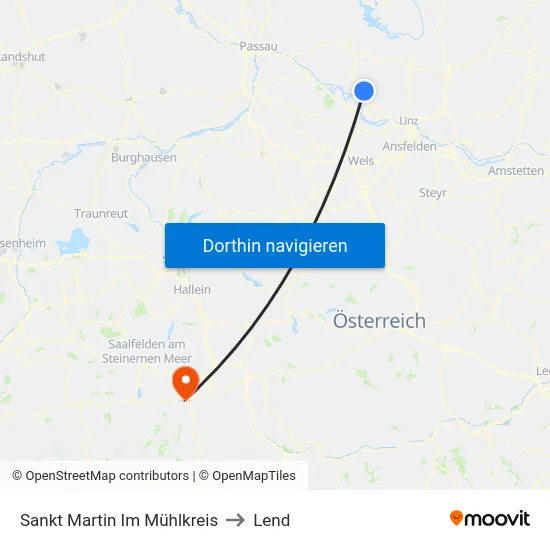 Sankt Martin Im Mühlkreis to Lend map