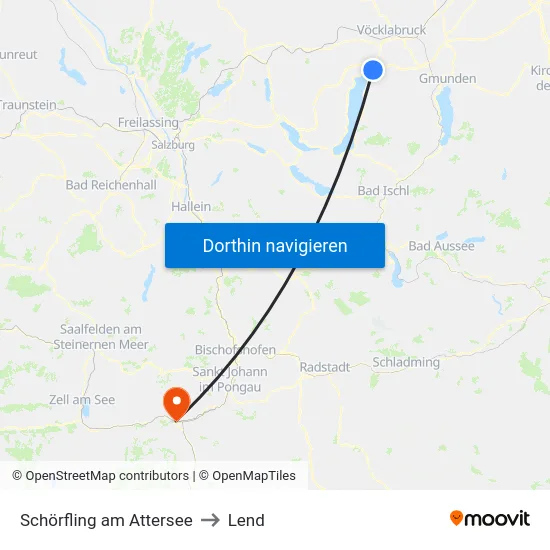 Schörfling am Attersee to Lend map