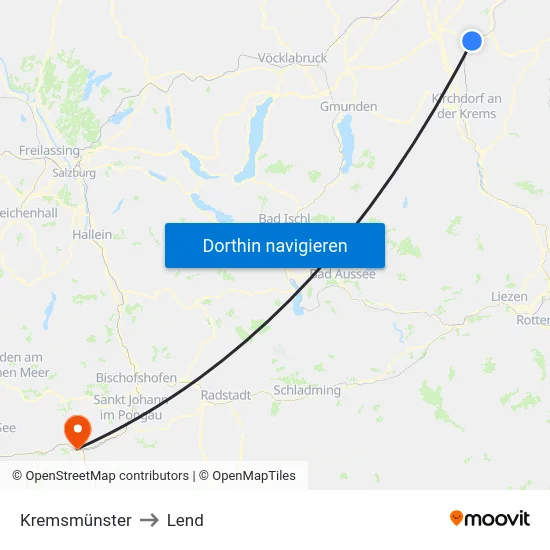 Kremsmünster to Lend map