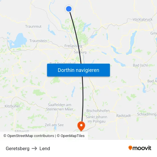 Geretsberg to Lend map