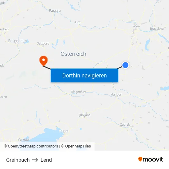 Greinbach to Lend map