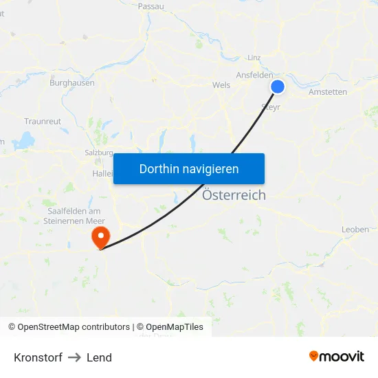 Kronstorf to Lend map