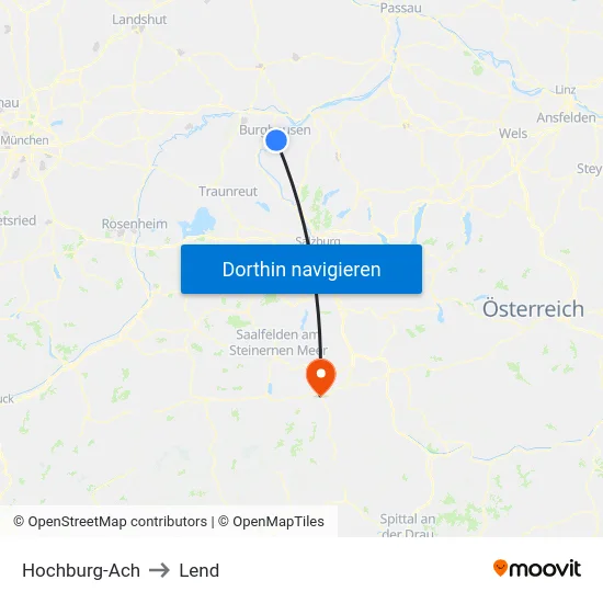 Hochburg-Ach to Lend map