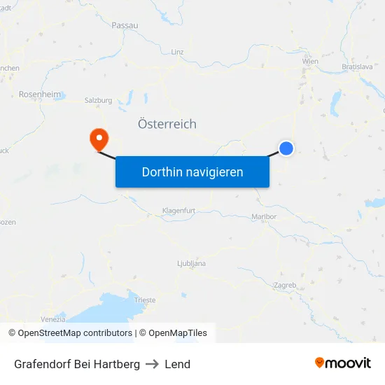 Grafendorf Bei Hartberg to Lend map