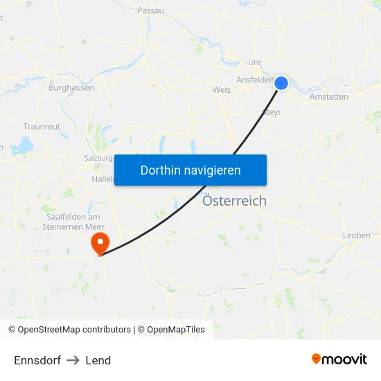 Ennsdorf to Lend map