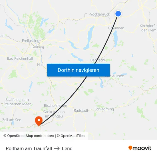 Roitham am Traunfall to Lend map