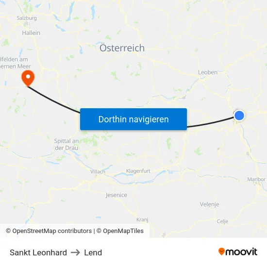 Sankt Leonhard to Lend map