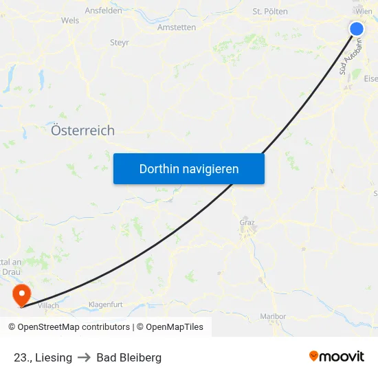23., Liesing to Bad Bleiberg map
