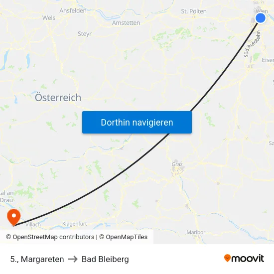 5., Margareten to Bad Bleiberg map