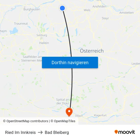 Ried Im Innkreis to Bad Bleiberg map