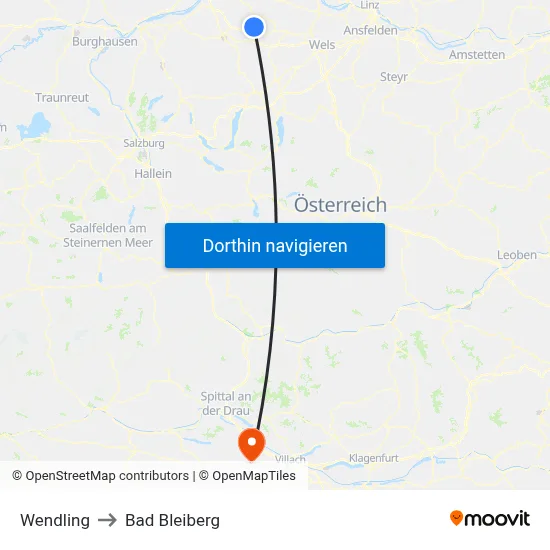 Wendling to Bad Bleiberg map