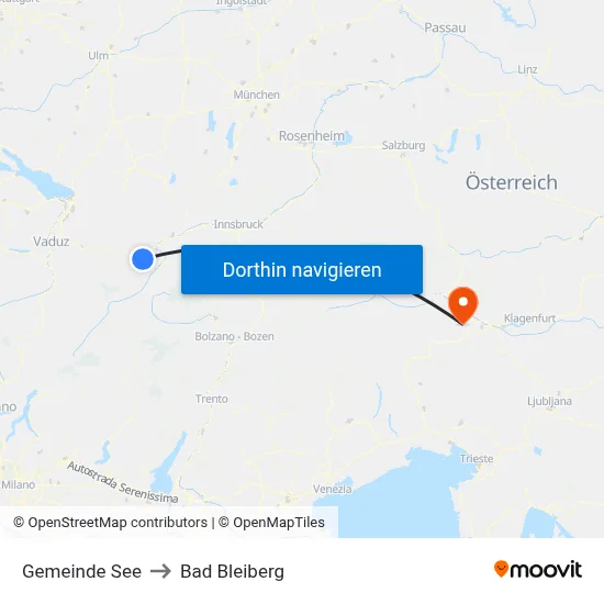 Gemeinde See to Bad Bleiberg map