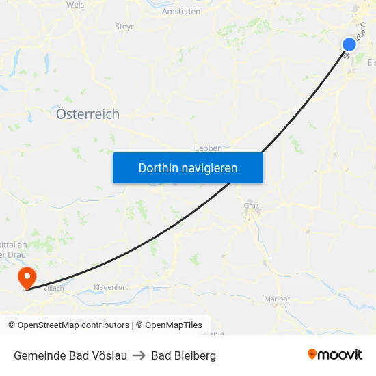 Gemeinde Bad Vöslau to Bad Bleiberg map