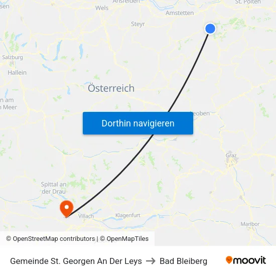 Gemeinde St. Georgen An Der Leys to Bad Bleiberg map