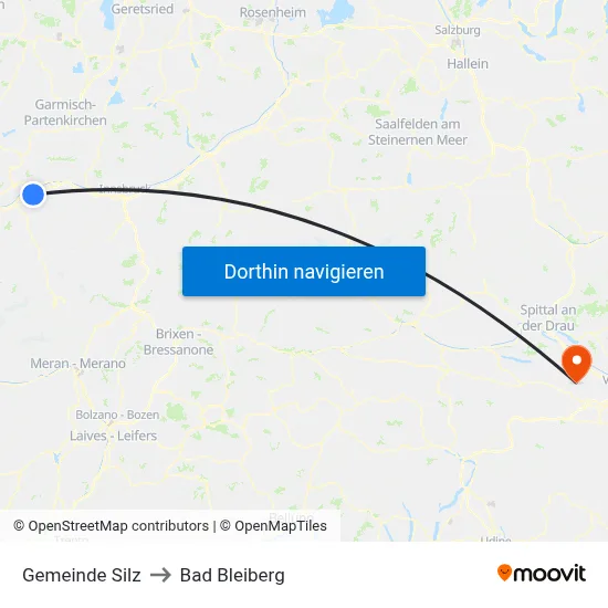 Gemeinde Silz to Bad Bleiberg map
