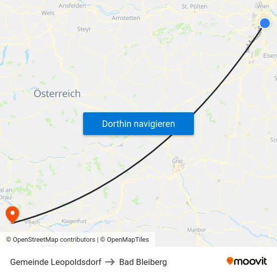 Gemeinde Leopoldsdorf to Bad Bleiberg map