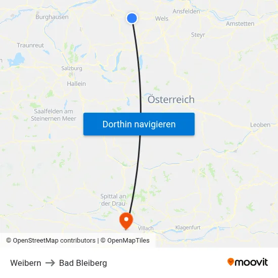 Weibern to Bad Bleiberg map