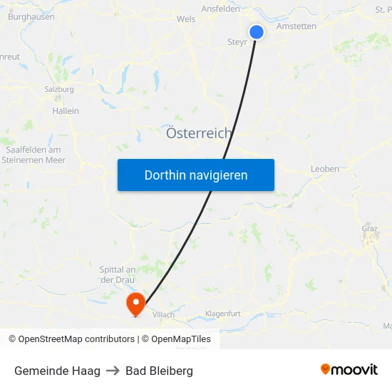 Gemeinde Haag to Bad Bleiberg map