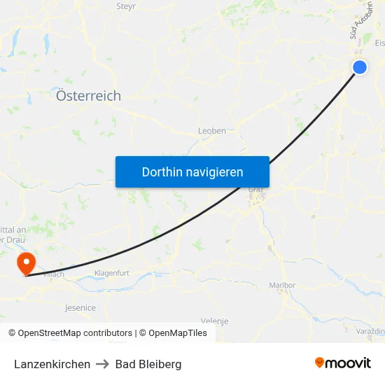 Lanzenkirchen to Bad Bleiberg map