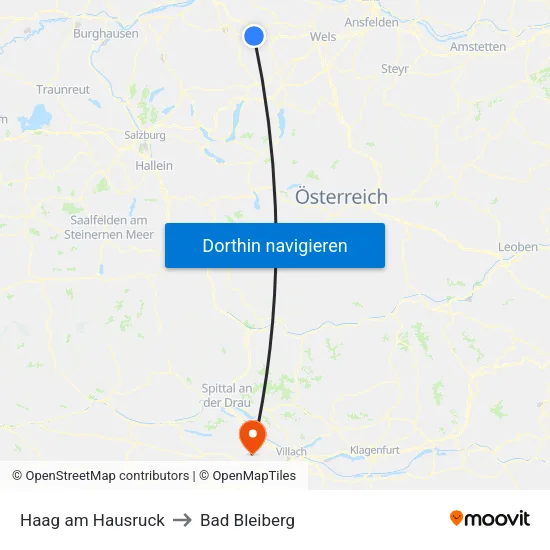 Haag am Hausruck to Bad Bleiberg map