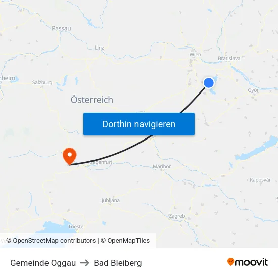 Gemeinde Oggau to Bad Bleiberg map