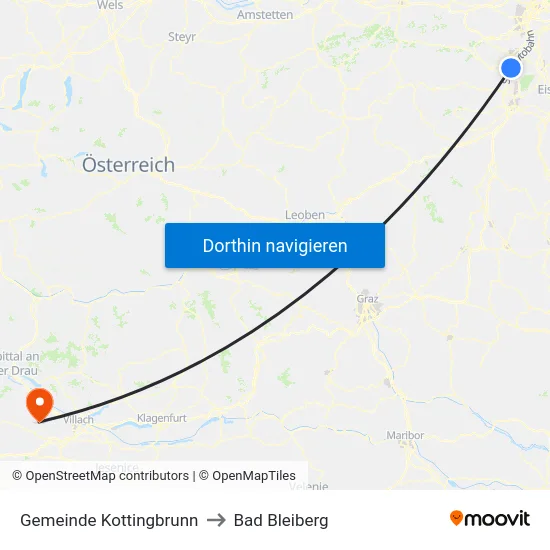 Gemeinde Kottingbrunn to Bad Bleiberg map
